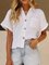 Casual Short Sleeve Plain Shift Shirts & Tops