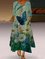 Casual Floral-print Cotton-Blend 3/4 Sleeve Dresses
