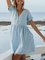 Elastane Short Sleeve V Neck Plain Dresses