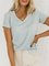 V Neck Short Sleeve Casual Shirts & Tops