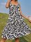 Printed Casual Shift Spaghetti-Strap Dress
