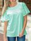 Crew Neck Cotton-Blend Short Sleeve Shirts & Tops