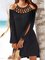 Shift Long Sleeve Basic Polyester Cotton Dresses
