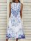 Crew Neck Tribal Sleeveless Cotton-Blend Dresses