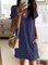Plus Size Vintage Boho Holiday Shift Casual Short Sleeve Simple Dresses