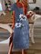 Short Sleeve Holiday Scoop Neckline Floral Printed Dresses