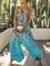 Womens Casual V Neck Floral Print Halter Wide Leg Jumpsuits