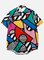 Square Neck Casual Abstract Shirts & Tops