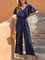 Solid V Neck Formal One-Pieces