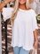 Cotton-Blend Short Sleeve Shift Plain Shirts & Tops
