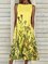 Casual Crew Neck Sleeveless Printed Dresses
