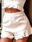 Holiday Solid Cotton-Blend Frills Hem Shorts