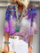 Plus size Floral V Neck Shirts & Tops