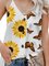 Floral Silk-Organza Casual Cold Shoulder Shirts & Tops