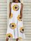 Cotton-Blend Floral Casual Dresses