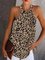 Casual Leopard Crew Neck Shirts & Tops