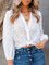 V Neck 3/4 Sleeve Jacquard Shirts & Tops