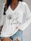 JFN V Neck Dandelion Casual T-Shirt/Tee