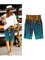 Geometric Shift Printed Cotton-blend Casual Summer Blue Pants