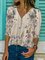 3/4 Sleeve Vintage V Neck Shirts & Tops