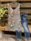 Floral Sleeveless Printed Polyester Crew Neck Casual Summer Gray Top