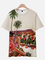 Crew Neck Abstract Polyester Fibre Shirts & Tops