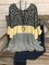 3/4 Sleeve Cotton-Blend Leopard-Print Crew Neck Shirts & Tops