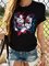 Short Sleeve Butterfly Crew Neck Shirts & Tops