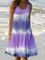 Ombre/tie-Dye Crew Neck Sleeveless Dresses