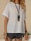 White Cotton-Blend Crew Neck Casual Shirts & Tops