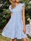 Casual Round Neck Plaid Fly Sleeve Mid Length Dress
