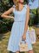 Holiday Hemp Butterfly Tie Cotton Linen Casual Mid Length Dress