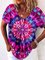 Ombre/tie-Dye V Neck Short Sleeve Shirts & Tops