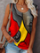 Crew neck abstract face print sleeveless T-shirt