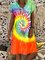 Fashion New Tie-Dye V Neck Dresses