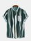 Shirt Collar Striped Printed Shirts & Tops