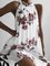Floral Sleeveless Printed Polyester Halter Cold Shoulder Sexy Summer White Dress