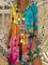 Floral Ombre/Tie-Dye Shirt Collar 3/4 Sleeve Floral Dresses