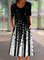 Plus Size Vintage Boho Holiday Shift Ombre/tie-Dye Crew Neck Short Sleeve Dresses