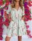 Boho Floral Cotton-Blend Short Sleeve Dresses