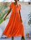 Frill Sleeve Cotton-Blend Boho Dresses