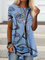 Abstract Crew Neck Short Sleeve Shirts & Tops