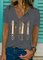 V Neck Short Sleeve Shift Casual T-Shirts