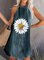 Crew Neck Sleeveless Floral Dresses