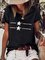 Simple Star Short Sleeve Cotton-Blend Shirts & Tops
