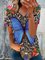 Short Sleeve V Neck Butterfly Shirts & Tops