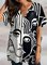 Abstract Short Sleeve Casual Shirts & Tops