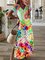 Short Sleeve Casual Leopard Floral-Print Dresses