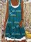 Green Printed Paneled Pockets U-Neck Sleeveless Shift Casual Dresses