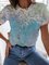 Cotton-Blend Short Sleeve Crew Neck Shift T-Shirts